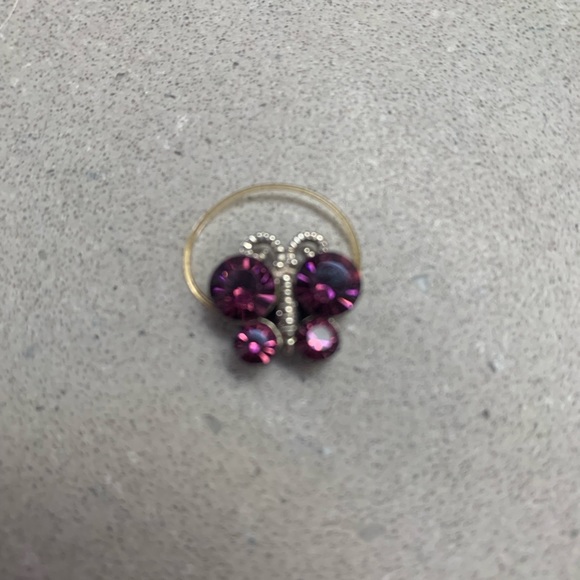 CRYSTAL/GLASS BUTTERFLY RING - Picture 3 of 4